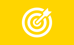 Icon einer Zielscheibe mit Pfeil im Zentrum
