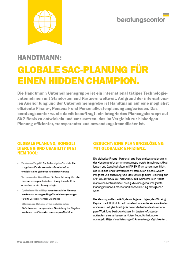 Success Story Handtmann: SAC Planung