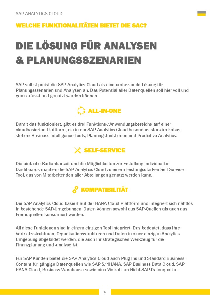 Whitepaper SAP Analytics Cloud: Welche Funktionalitäten bietet die SAC?