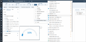 Screenshot aus der SAP Analytics Cloud, auf dem man sieht, wie vorzugehen ist, um ein Custom Widget hinzuzufügen